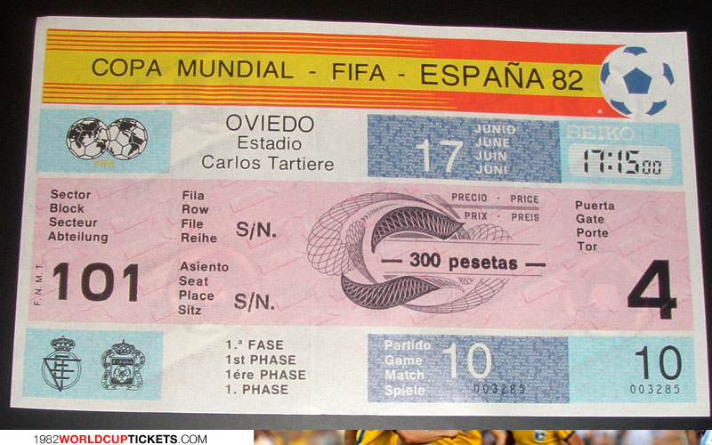 game  1982 World Cup Tickets