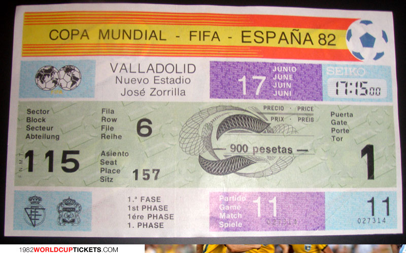 game  1982 World Cup Tickets