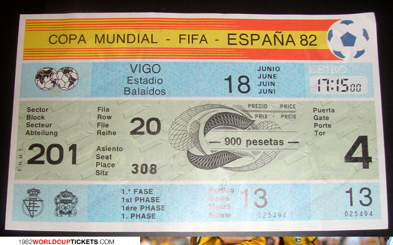 game  1982 World Cup Tickets