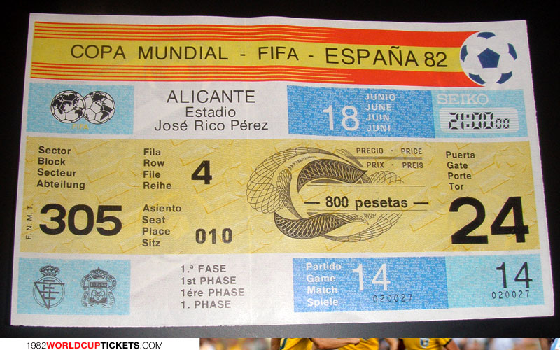 game  1982 World Cup Tickets
