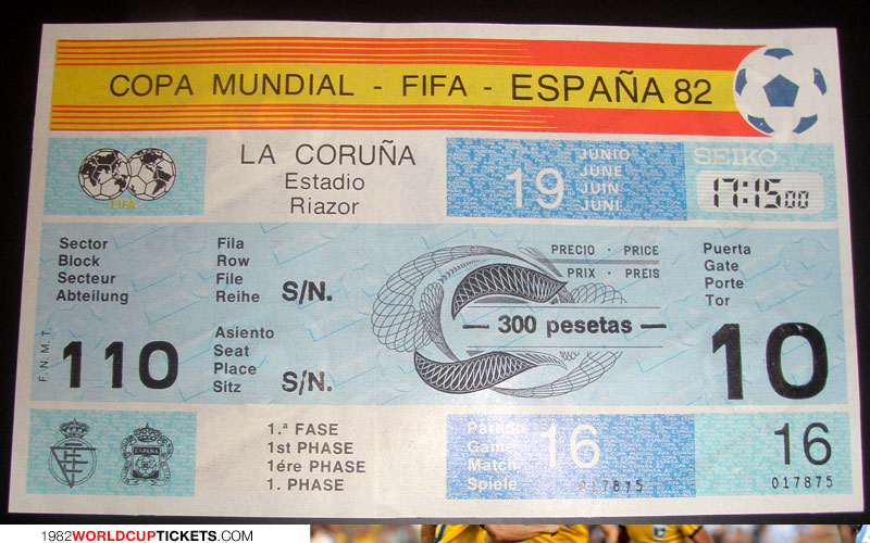 game  1982 World Cup Tickets