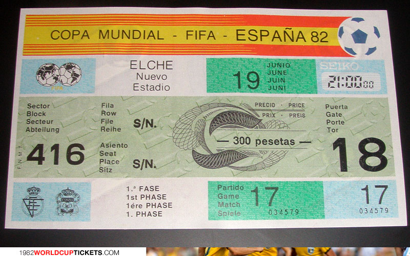 game  1982 World Cup Tickets