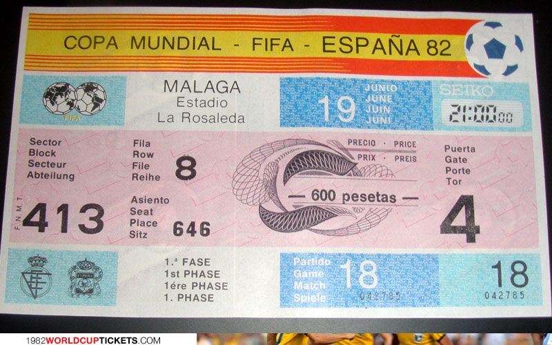 game  1982 World Cup Tickets