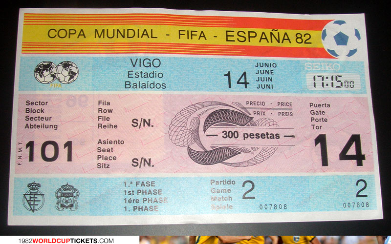 game  1982 World Cup Tickets