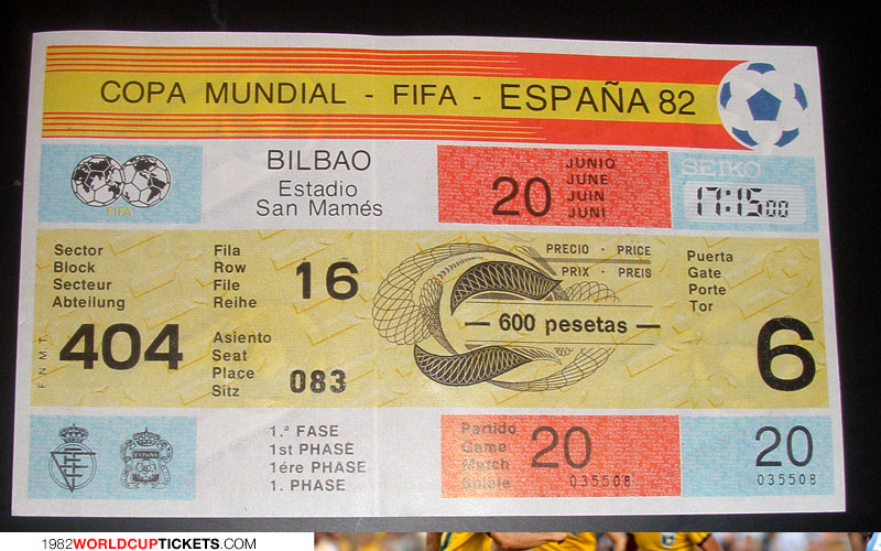 game  1982 World Cup Tickets