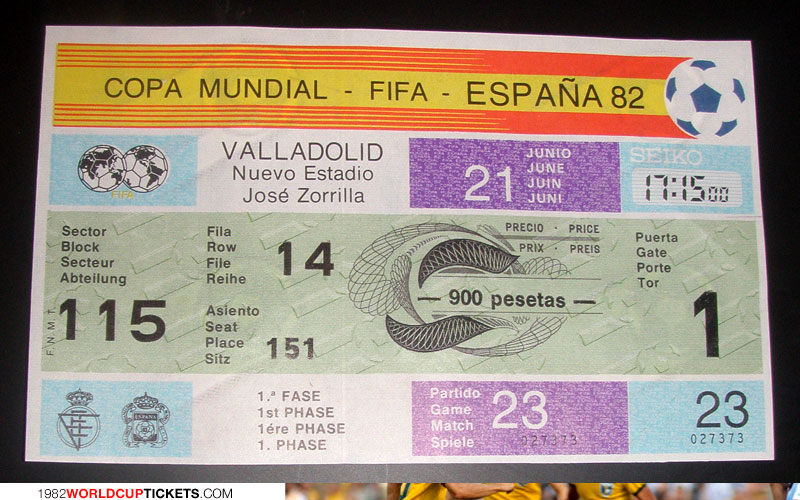 game  1982 World Cup Tickets