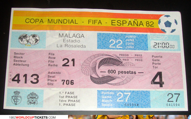 game  1982 World Cup Tickets