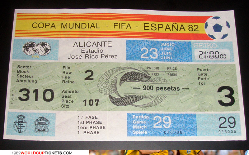 game  1982 World Cup Tickets