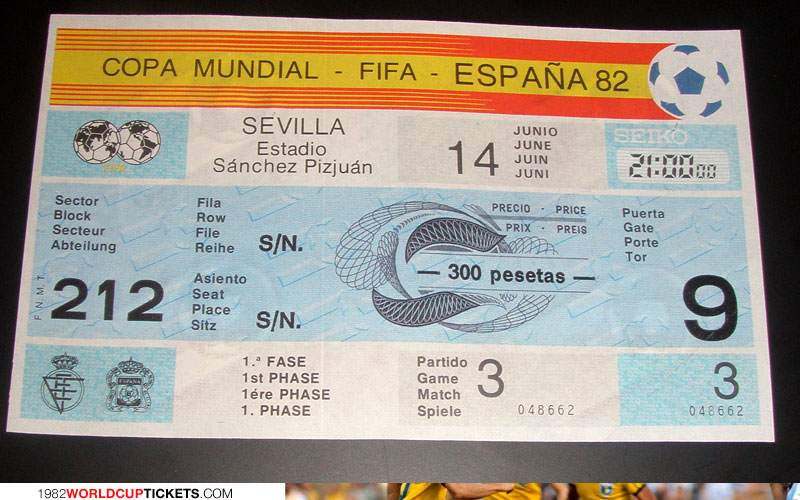 game  1982 World Cup Tickets