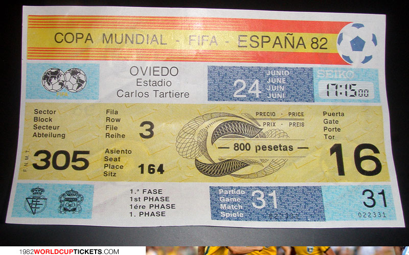 game  1982 World Cup Tickets