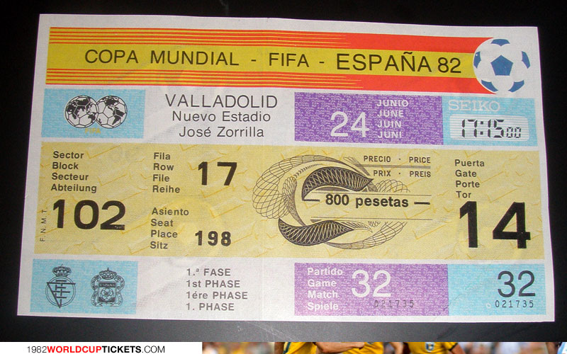 game  1982 World Cup Tickets