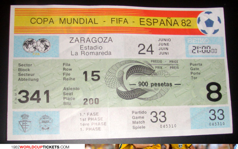 game  1982 World Cup Tickets