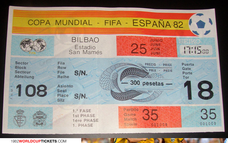 game  1982 World Cup Tickets