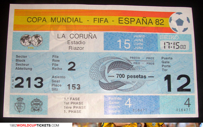 game  1982 World Cup Tickets