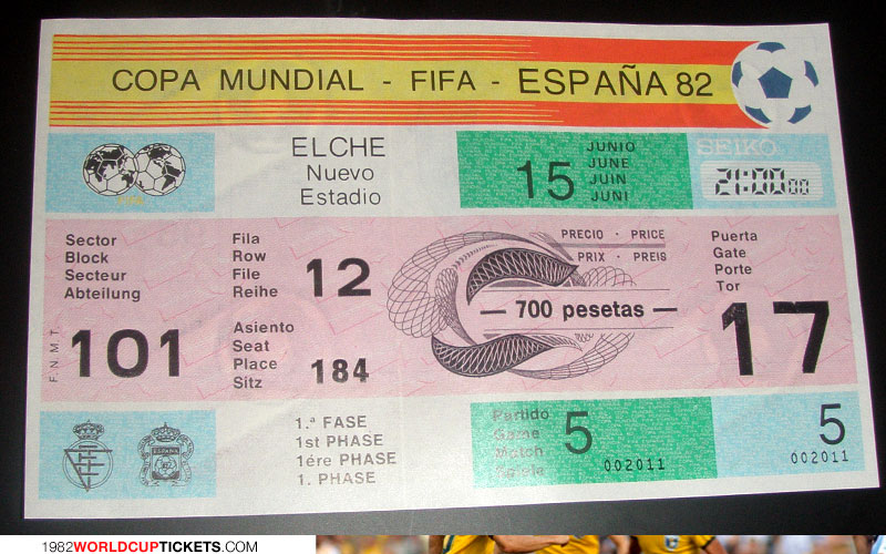 game  1982 World Cup Tickets