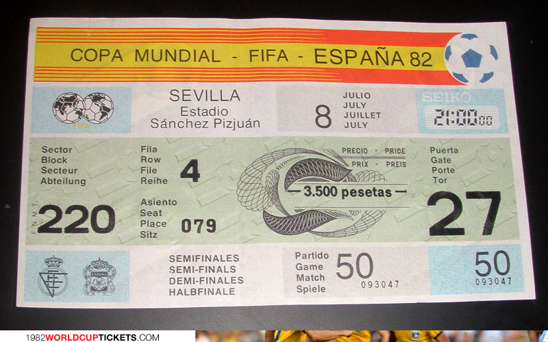 game  1982 World Cup Tickets