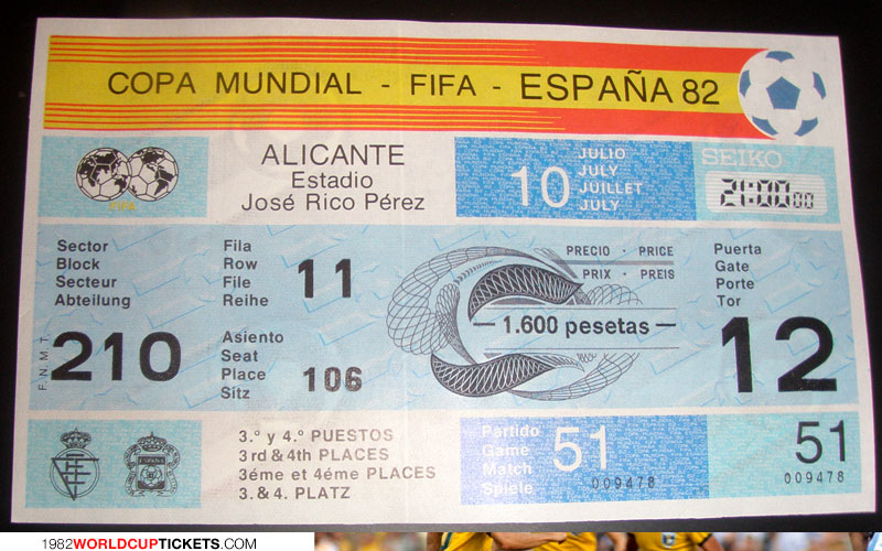 game  1982 World Cup Tickets