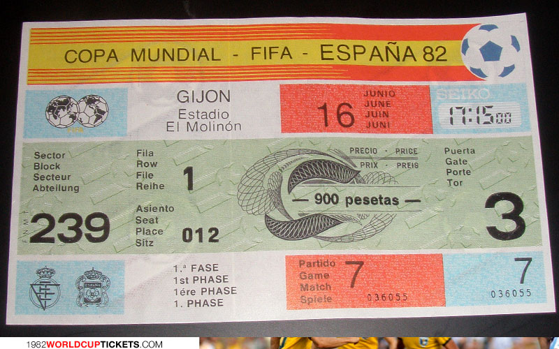 game  1982 World Cup Tickets